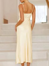 Satin Asymmetrical Midi Dress